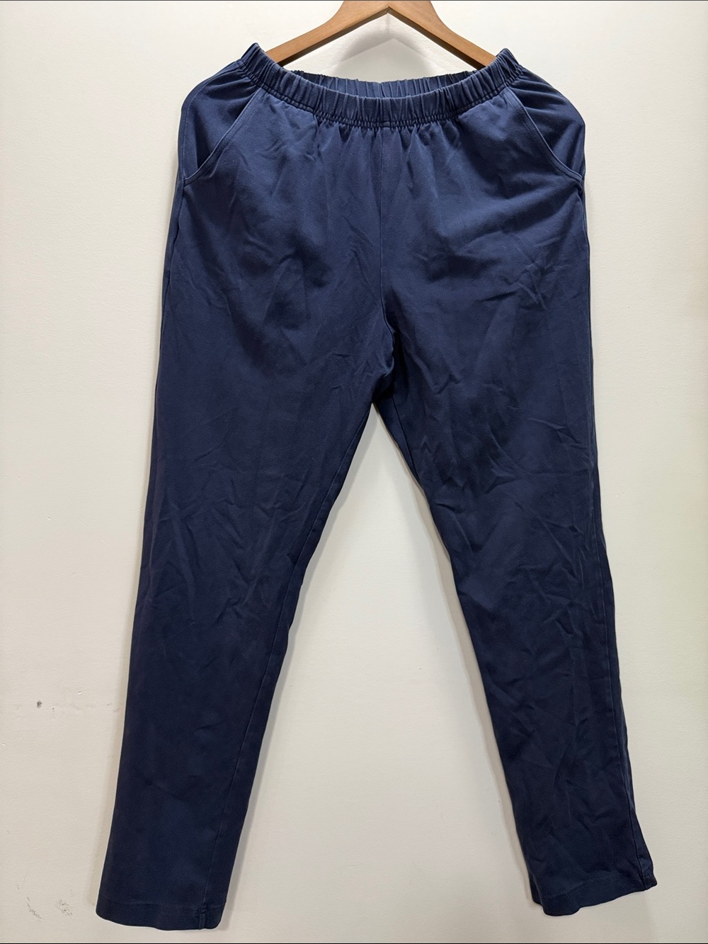 L.L Bean Womens Navy Elastic-Waist Pants Size Small Reg